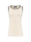 Fabiana Filippi Contrast-Trim Knit Tank Top — Beige