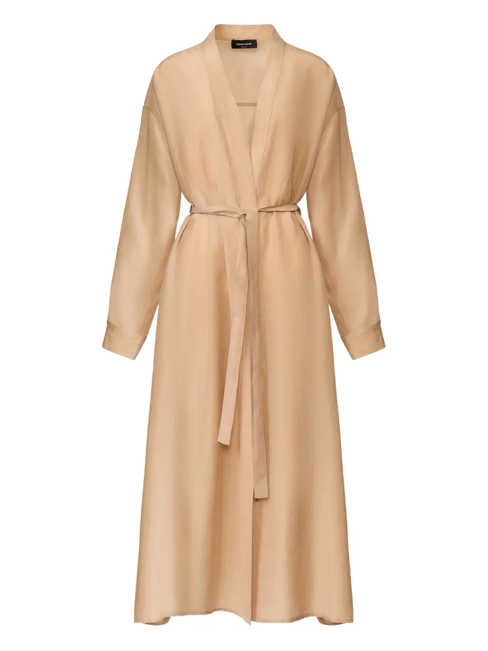 Fabiana Filippi Belted Lyocell Coat — Beige