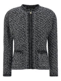 Fabiana Filippi Sequin-Effect Tweed Jacket — Charcoal Grey