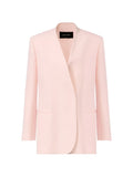 Fabiana Filippi Wrap-Style Viscose-Linen Blazer — Pink