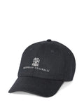 Brunello Cucinelli Embroidered-Logo Baseball Cap — Charcoal