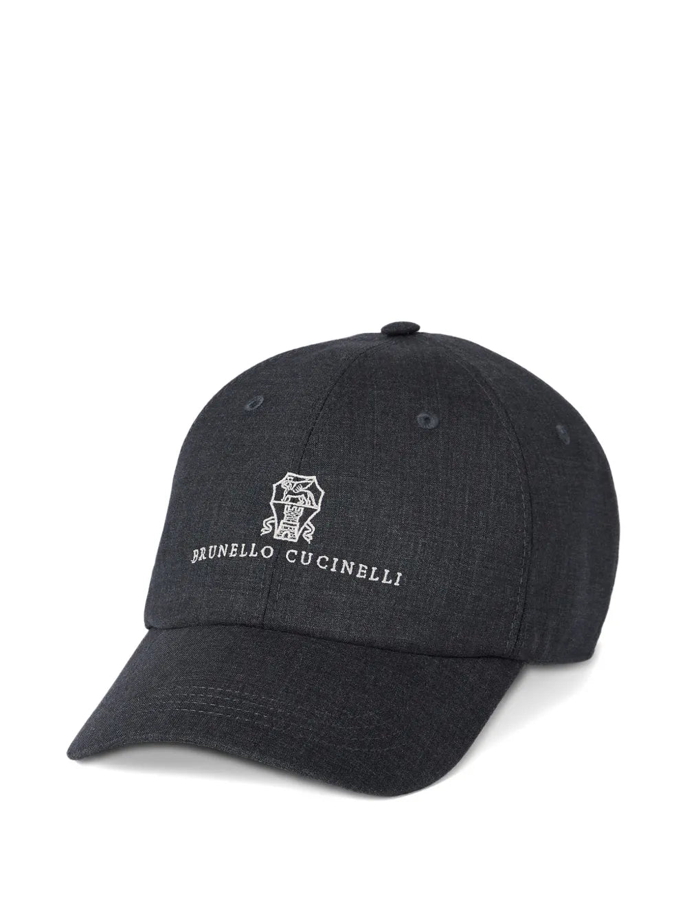 Brunello Cucinelli Embroidered-Logo Baseball Cap — Charcoal