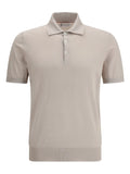 Brunello Cucinelli Cotton Knit Polo Shirt — Beige