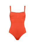 Eres Square-Neck Swimsuit — Red-Orange