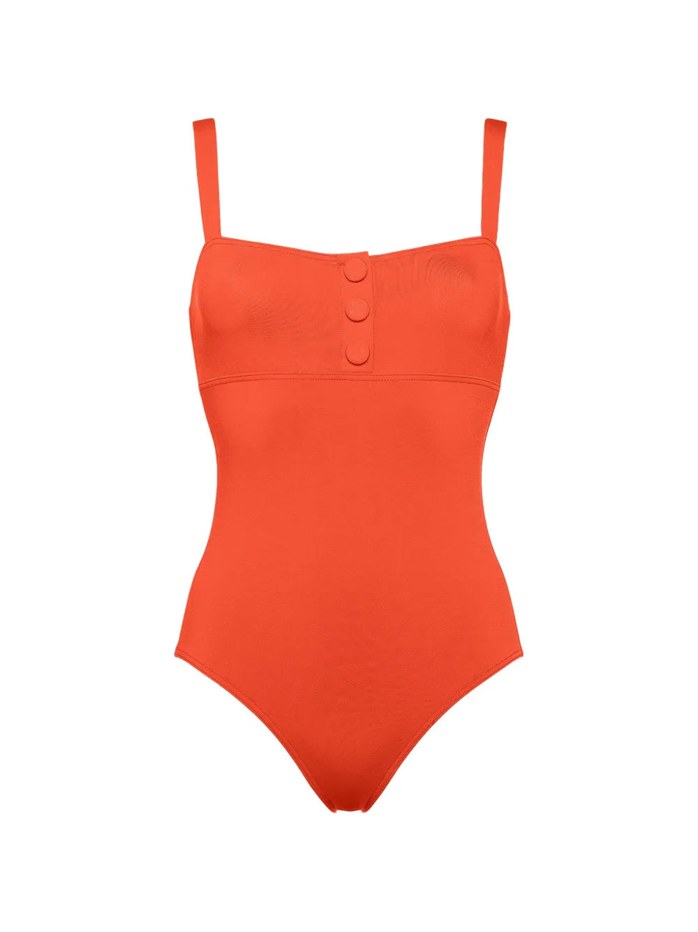 Eres Square-Neck Swimsuit — Red-Orange