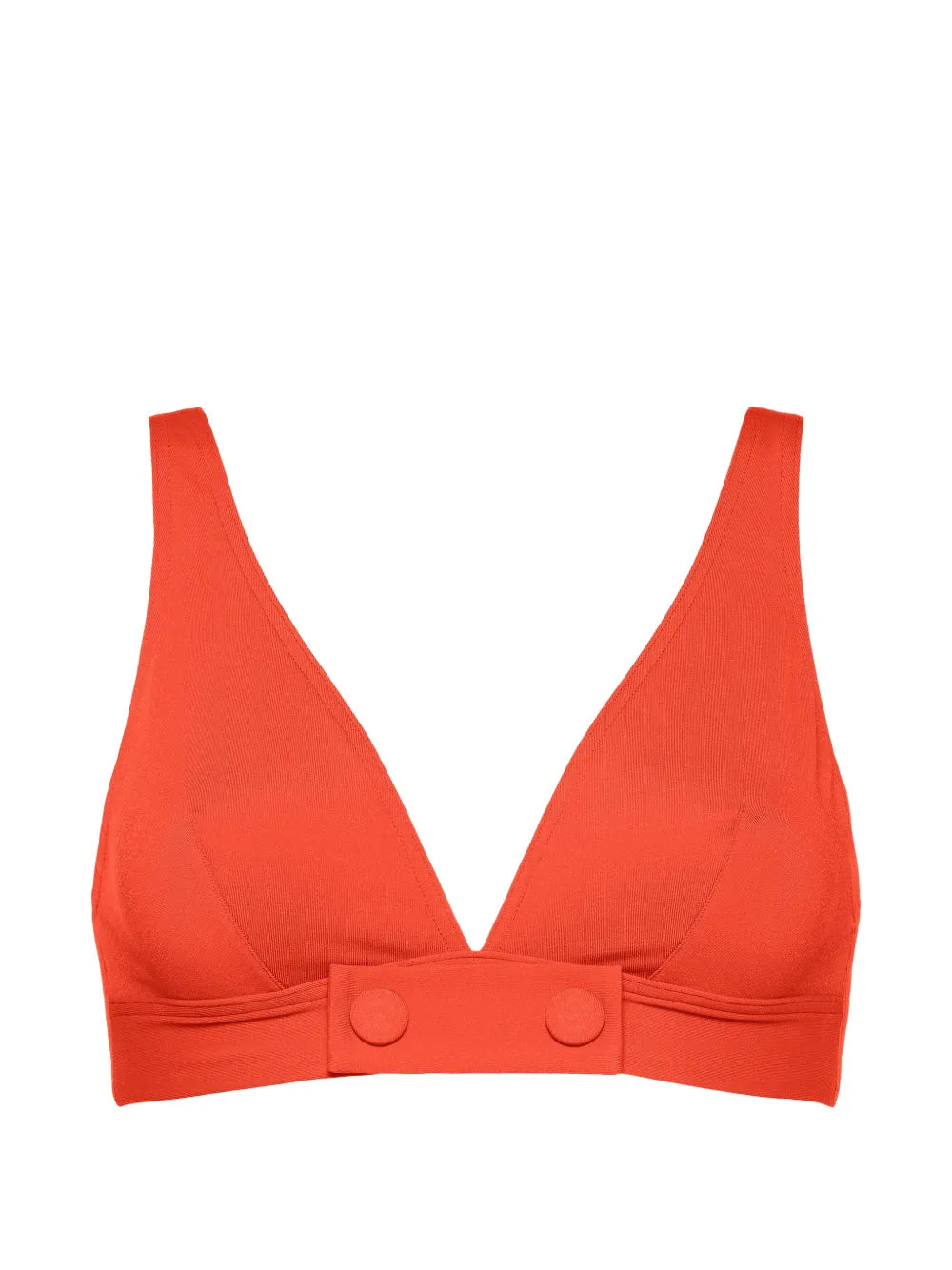 Eres V-Neck with Button Detail Bikini Top — Red