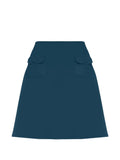 Eres A-Line Midi Skirt — Teal