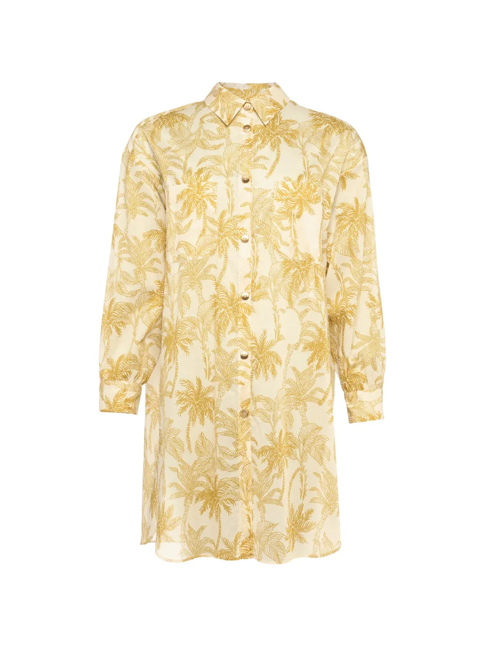 Eres Tropical Floral Print Shirt — Cream