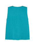 Eres 100% Linen Tank Top — Turquoise
