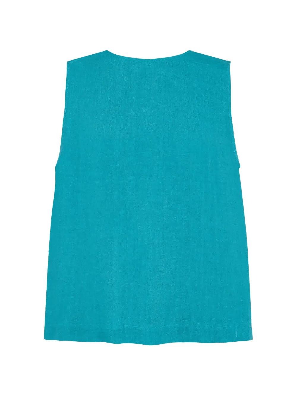 Eres 100% Linen Tank Top — Turquoise