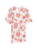 Eres Floral-Print Cotton Dress — White