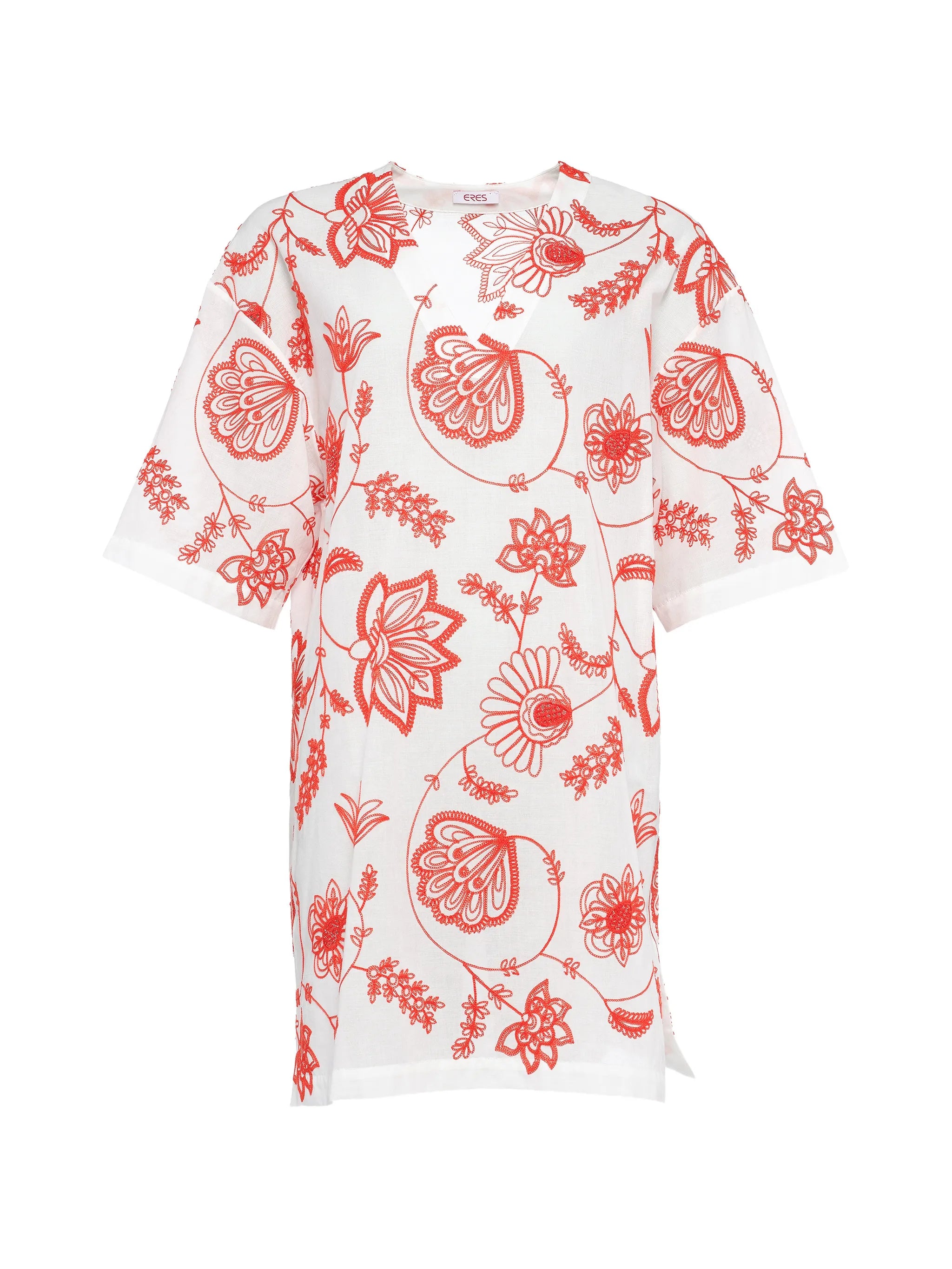 Eres Floral-Print Cotton Dress — White