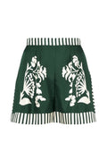 Eres Floral-Print Striped Shorts — Green