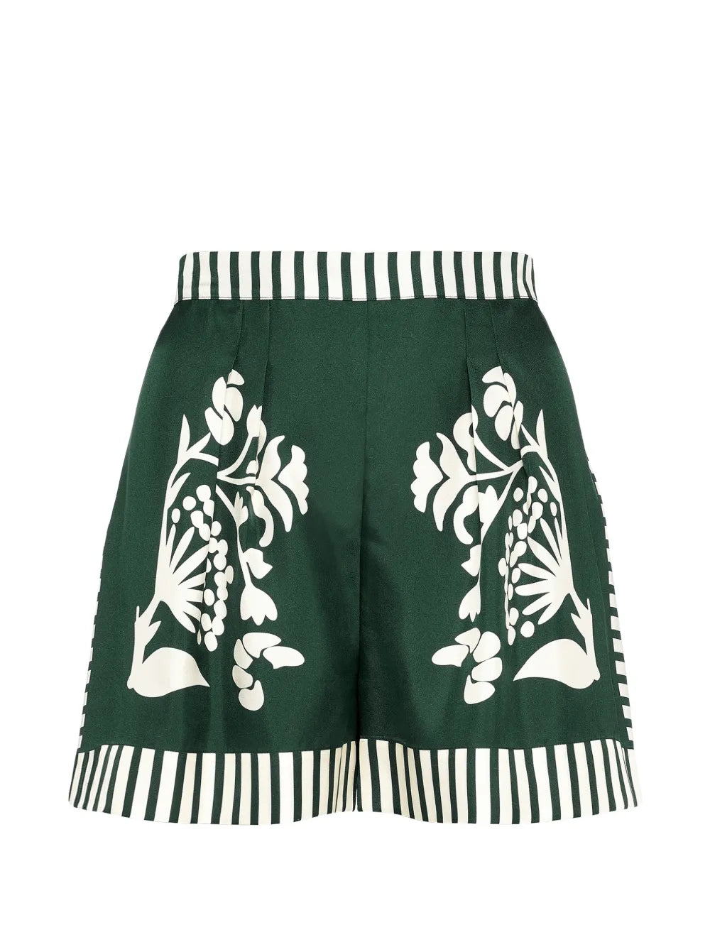 Eres Floral-Print Striped Shorts — Green
