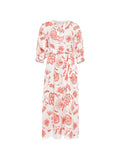 Eres Floral-Print Dress — cream