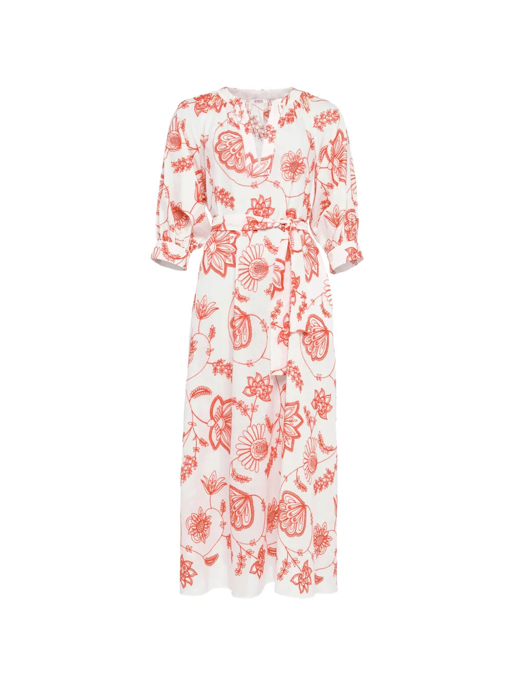 Eres Floral-Print Dress — cream