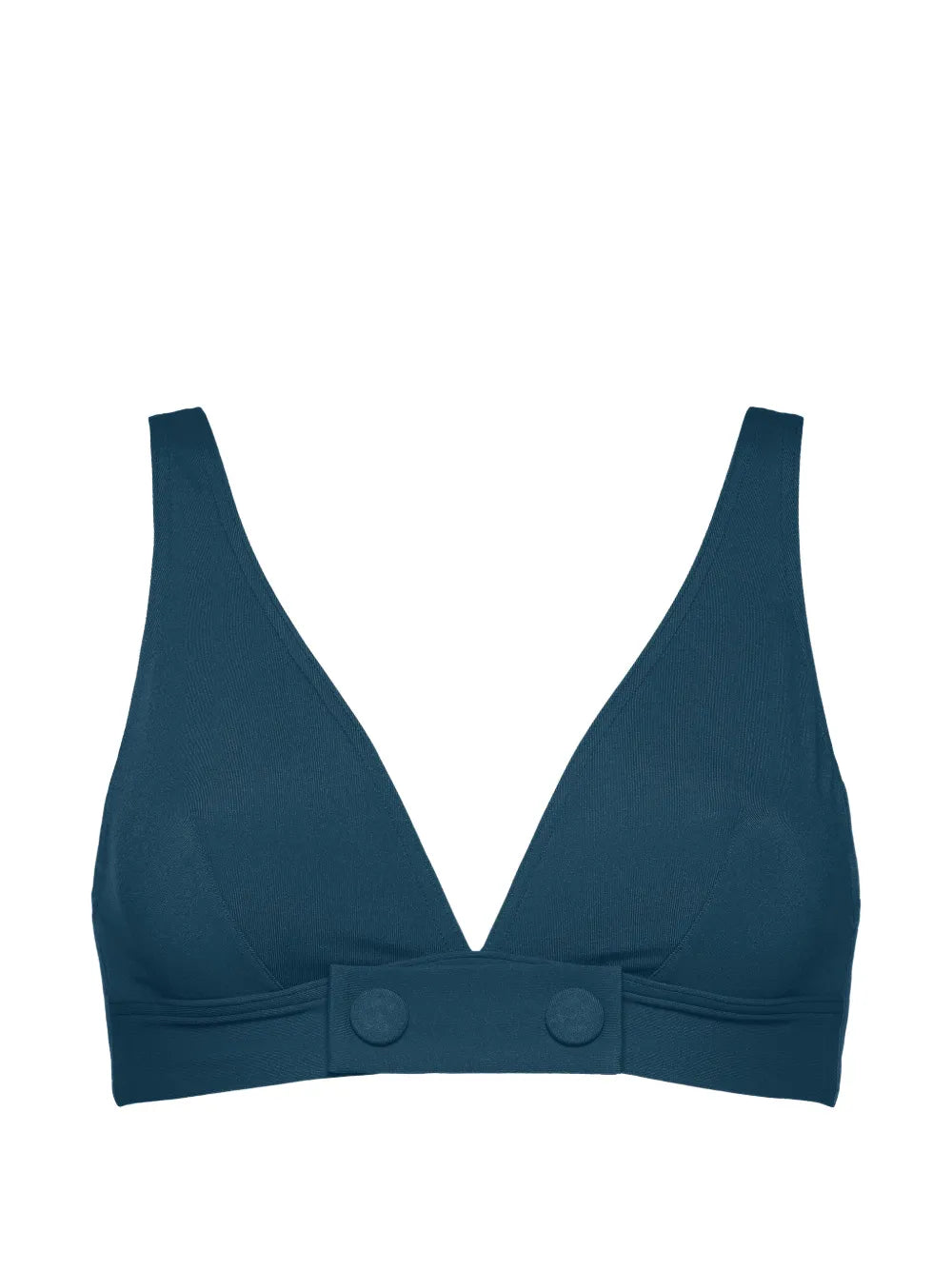 Eres V-Neck Ribbed Bikini Top — Teal