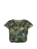 Eres Palm-Tree Print Top — Blue