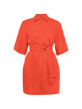Eres Séducteur Shirt Dress — Red