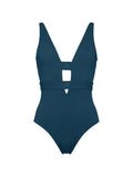 Eres V-Neckline Cut-Out Swimsuit — Teal