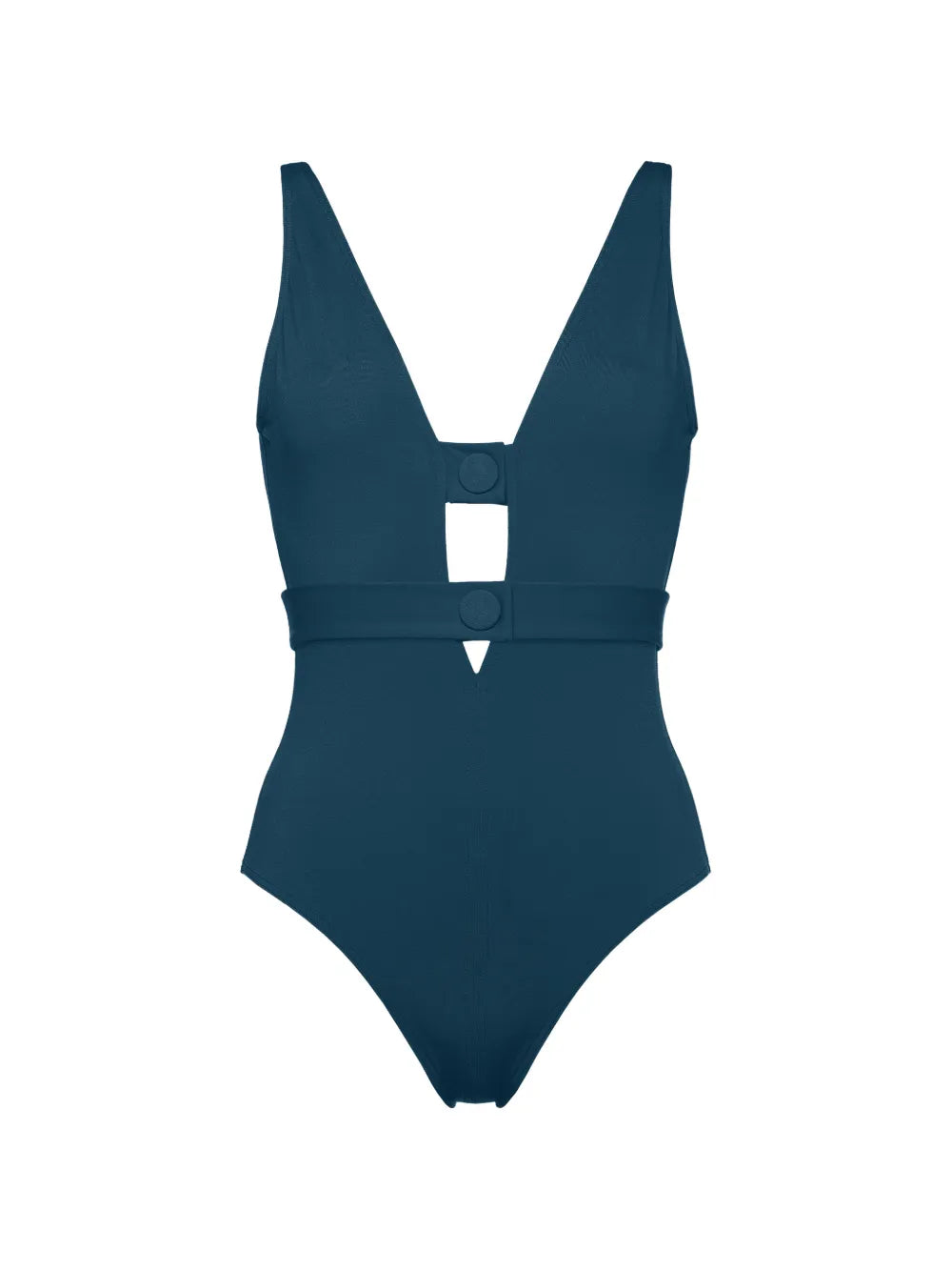 Eres V-Neckline Cut-Out Swimsuit — Teal