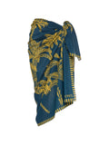 Eres Jungle Palm-Print Sarong — Teal
