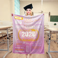 Feliz Graduación Personalizada Manta Suave con Nombre y Año Decoración de Habitación Cumpleaños Regalo de Graduación para Graduados