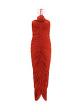Magda Butrym Halterneck Ruched Dress — Red