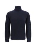 Brioni Wool and Cashmere Turtleneck Sweater — Navy