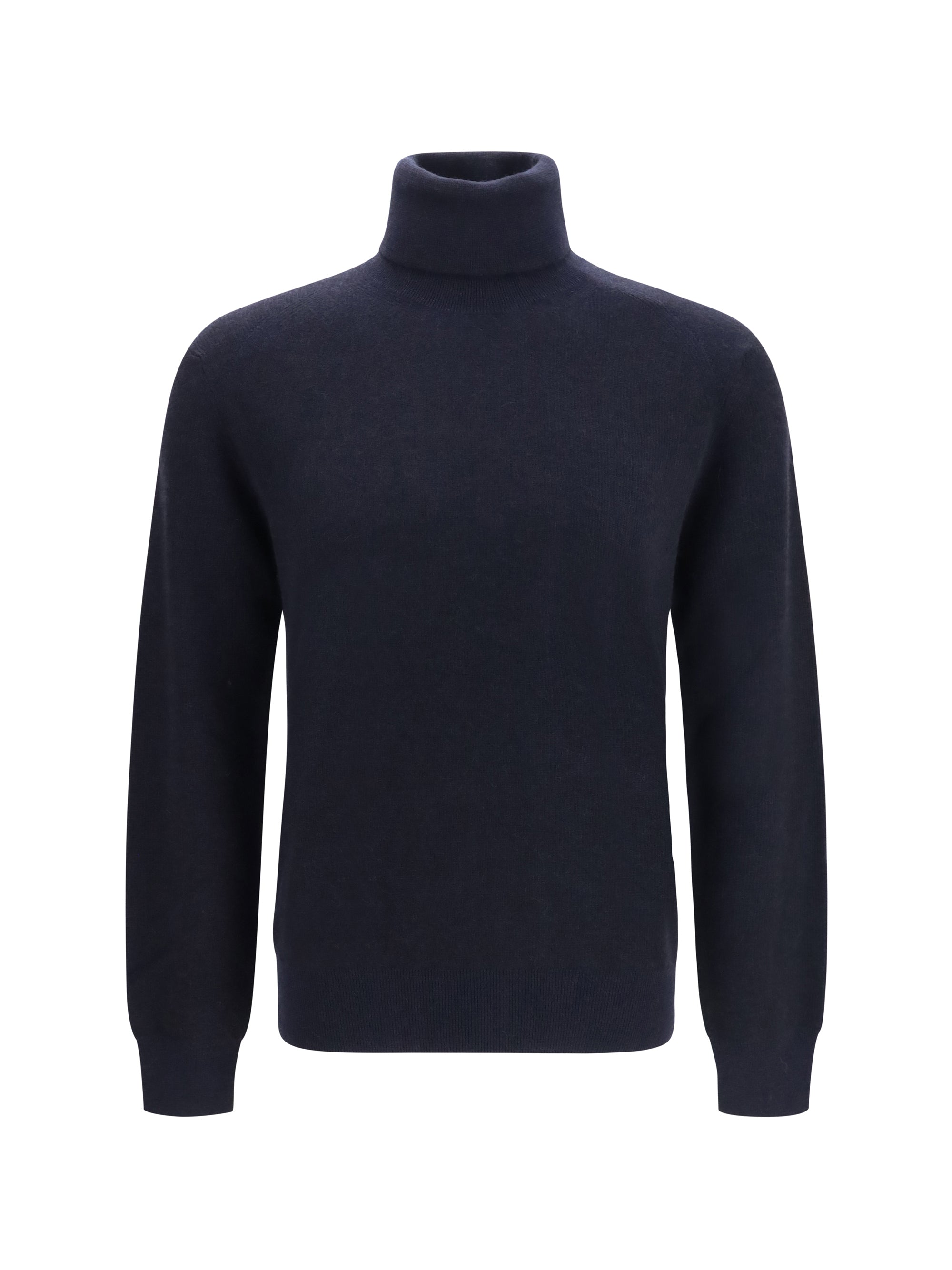 Brioni Wool and Cashmere Turtleneck Sweater — Navy
