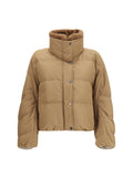 Brunello Cucinelli Shearling-Collar Padded Down Jacket — Beige