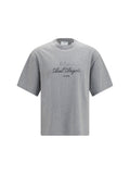 Axel Arigato Logo-Embroidered T-Shirt — Gray