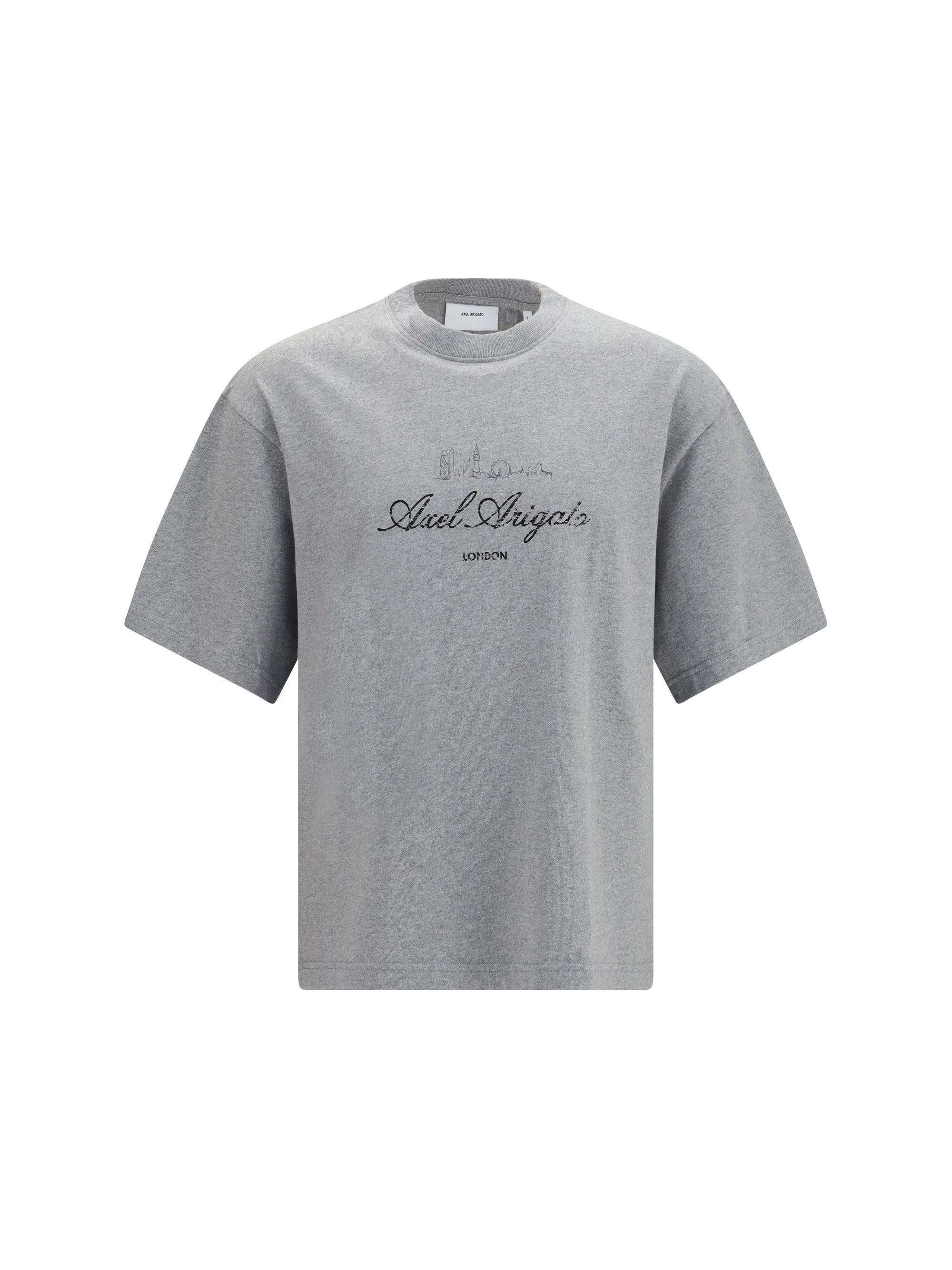 Axel Arigato Logo-Embroidered T-Shirt — Gray