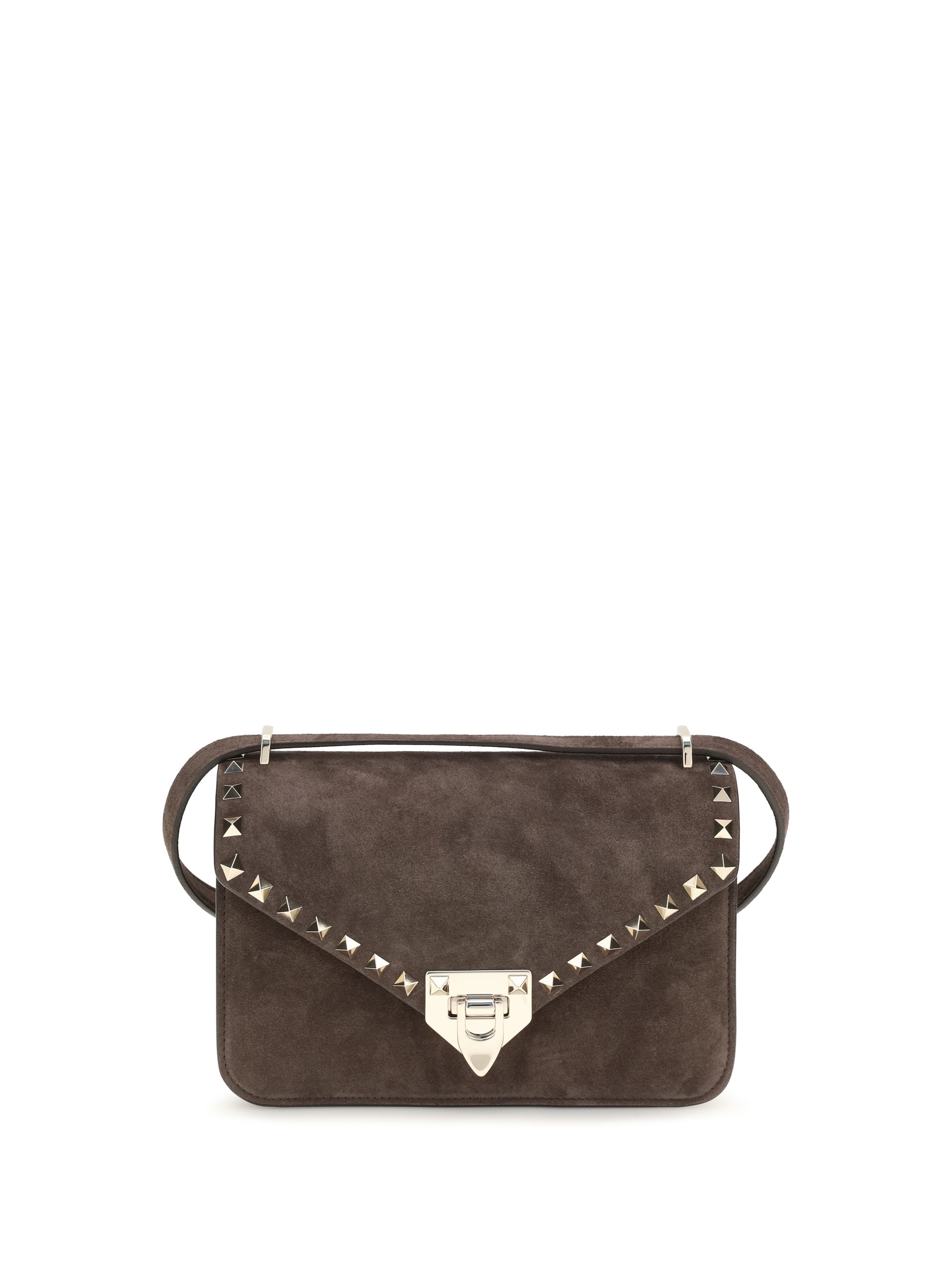 Valentino Garavani Rockstud Mini Shoulder Bag — Brown
