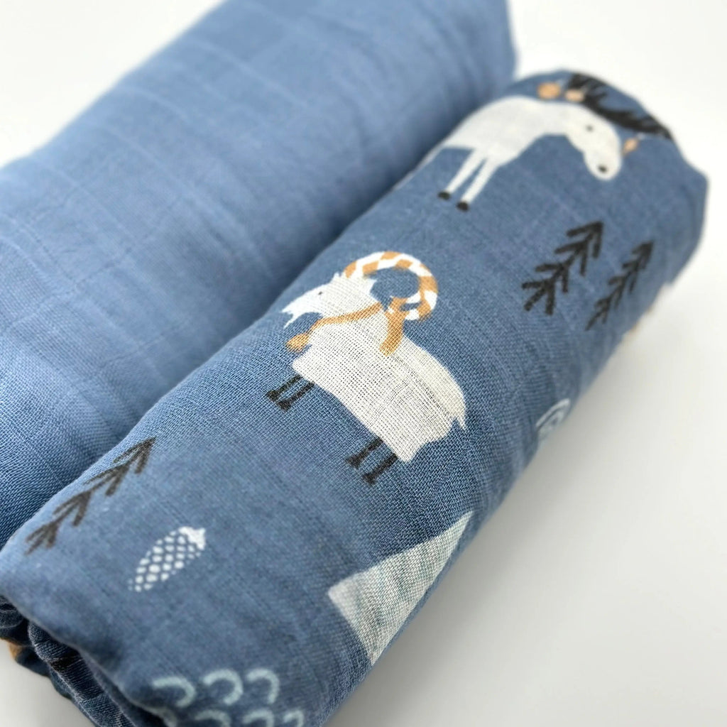 Pack 2 Muselinas Blue + Cabrita 70% Bamboo +30 % Algodón Nenina & Co