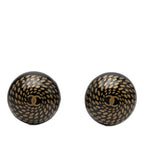 CC Resin and Gold Plated Button Clip On Earrings