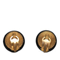 CC Resin and Gold Plated Button Clip On Earrings