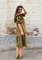 Vestido Copenhague - Verde/mostaza