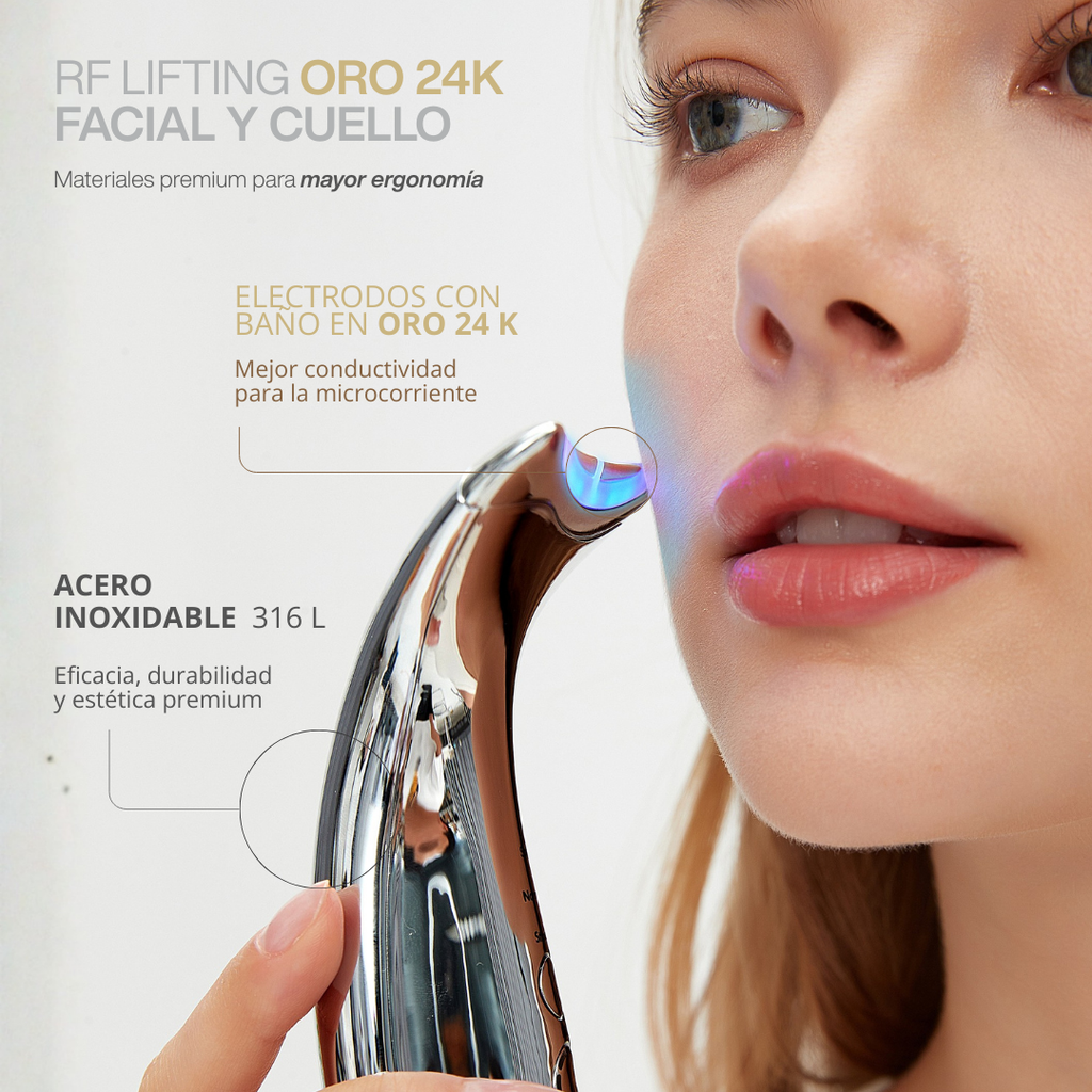 RF Lifting Oro 24K Facial y Cuello