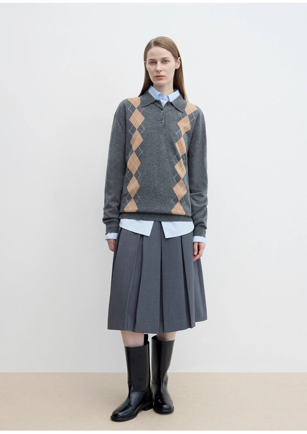 Graduate Machine Washable Wool Polo Neck Sweater Preppy Vintage Top