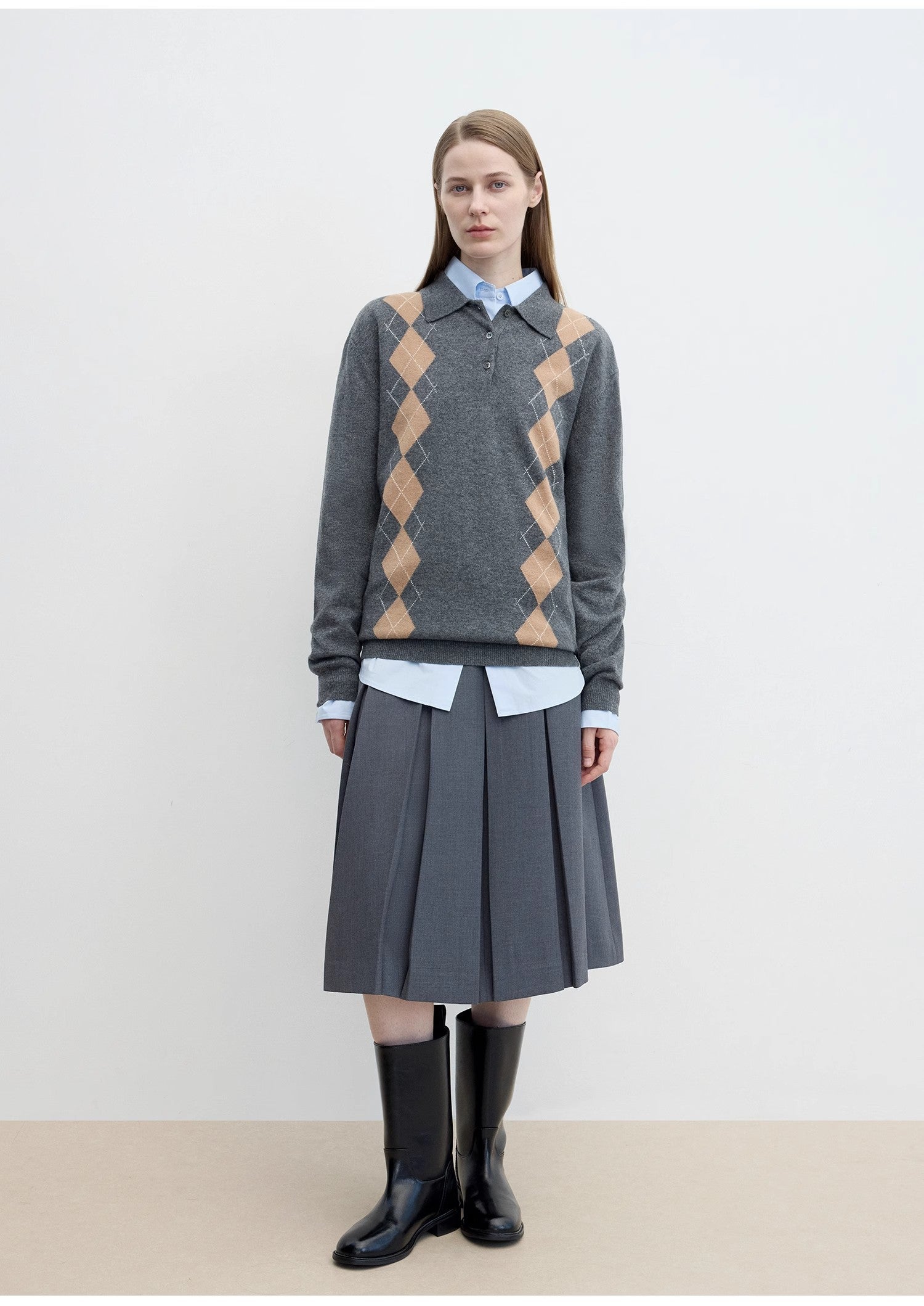 Graduate Machine Washable Wool Polo Neck Sweater Preppy Vintage Top