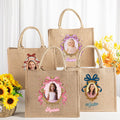 Personalizado Princesa Marco de Fotos Bolsa de Yute con Nombre y Foto Vacaciones en la Playa Regalo de Viaje Diario para Mujeres Niñas