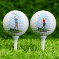 Pelota de golf personalizada de dibujos animados con nombre Cumpleaños Deportes Día del Juego Regalo para golfistas Jugadores de golf