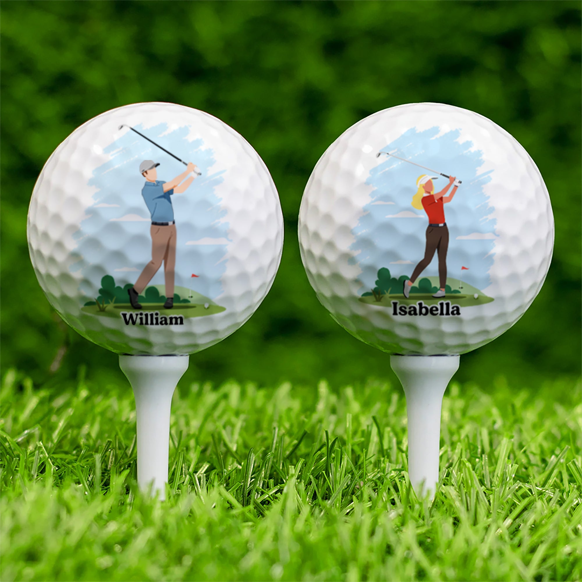 Pelota de golf personalizada de dibujos animados con nombre Cumpleaños Deportes Día del Juego Regalo para golfistas Jugadores de golf