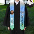 Fajín de graduación personalizado con purpurina multicolor de la promoción de 2025 con foto y nombre Regalo de recuerdo de graduación para los compañeros de promoción de los graduados