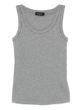 Fabiana Filippi Crystal-Embellished Scoop-Neck Tank Top — grey