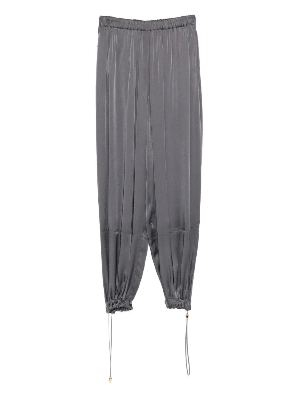 Fabiana Filippi Pleated Drawstring Joggers — grey
