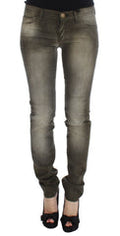 Women's Gray Wash Cotton Blend Slim Fit Jeans Clothing
