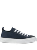 Brunello Cucinelli Knit Suede-Panel Sneaker — Navy