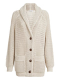 Brunello Cucinelli Open-Knit Cardigan — Cream